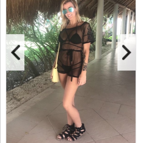 LAST ONE‼️ Black crochet swim suit cover up - Picture 3 of 5